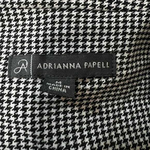 Adrianna Papell Womens Jacquard Long Topper Jacket Houndstooth Size M - Picture 3 of 5